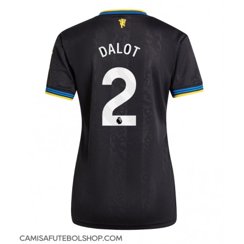 Camisa de time de futebol Manchester United Diogo Dalot #2 Replicas 3º Equipamento Feminina 2025-26 Manga Curta